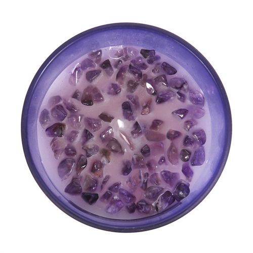 Third Eye Chakra Lavender Crystal Chip Candle - GiftMasters.co.uk