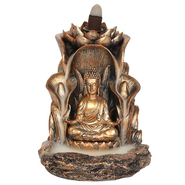 Bronze Buddha Backflow Incense Burner - GiftMasters.co.uk