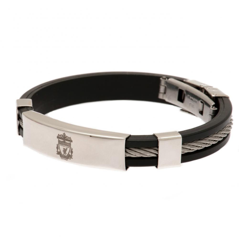 Liverpool FC Silver Inlay Silicone Bracelet - Buy Silicone at GiftMasters.co.uk
