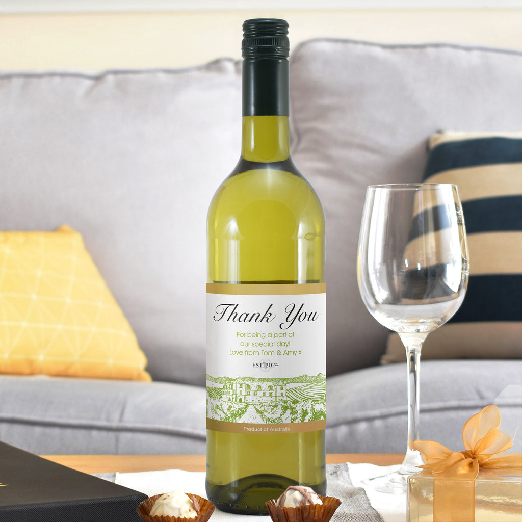 Personalised Free Text Vineyard White Wine - Buy Alcohol at GiftMasters.co.uk