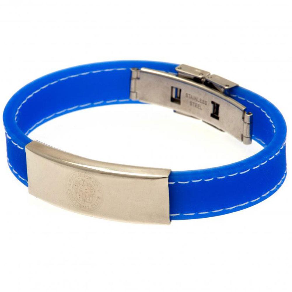 Leicester City FC Stitched Silicone Bracelet BL - Buy Silicone at GiftMasters.co.uk