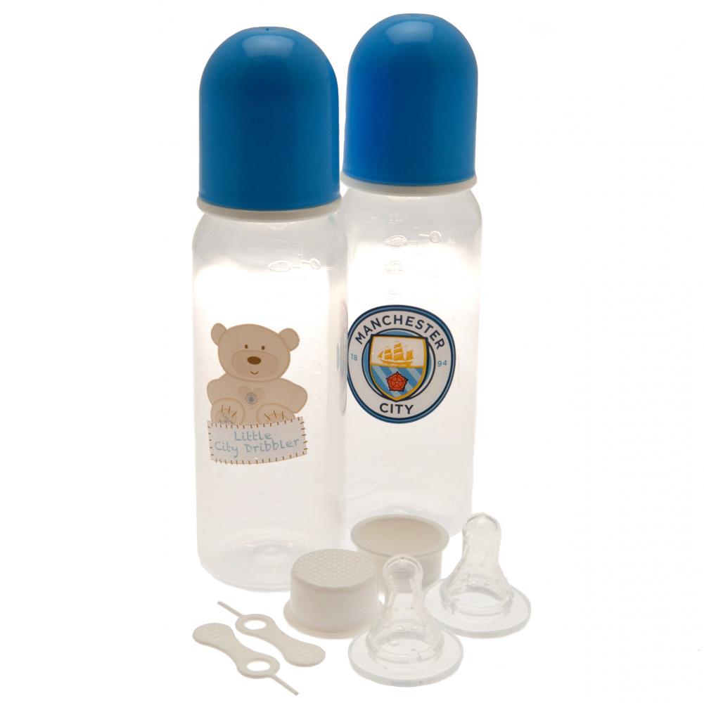 Manchester City FC 2pk Feeding Bottles - Buy Bottles & Soothers at GiftMasters.co.uk