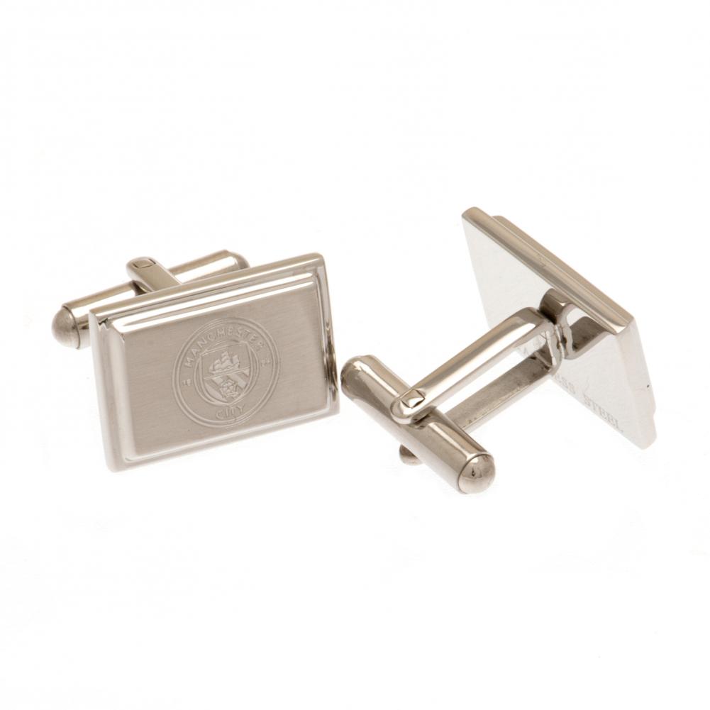 Manchester City FC Stainless Steel Cufflinks - Buy Cufflinks at GiftMasters.co.uk