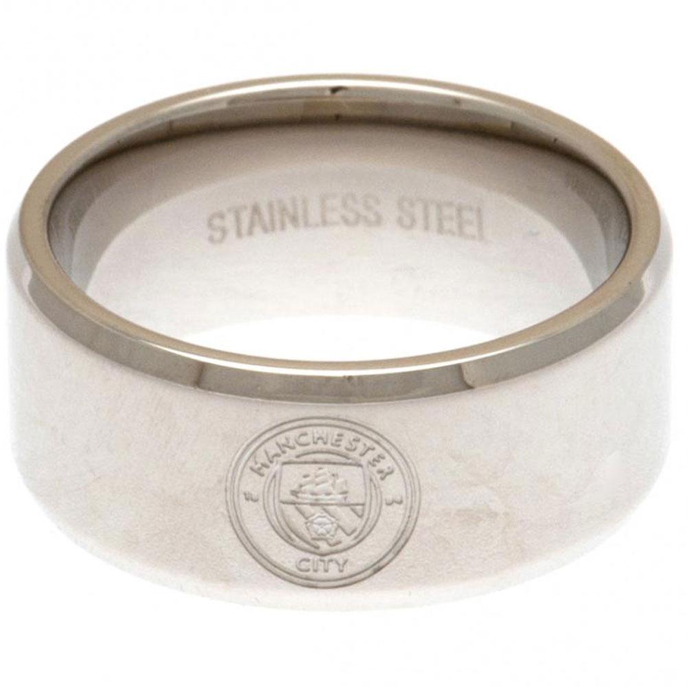 Manchester City FC Band Ring - Buy Stainless Steel at GiftMasters.co.uk