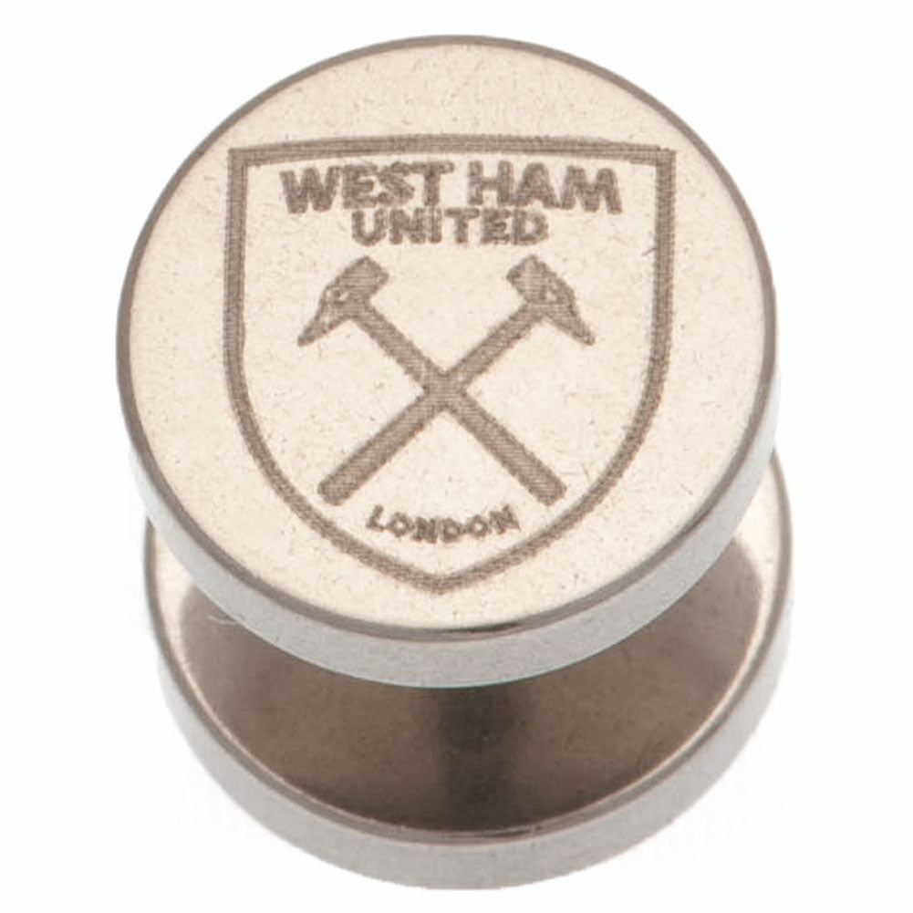 West Ham United FC Stainless Steel Stud Earring - Buy Stainless Steel at GiftMasters.co.uk