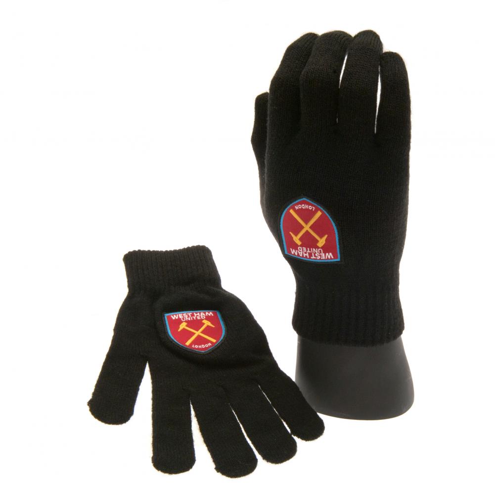 West Ham United FC Knitted Gloves Junior - Buy Gloves & Scarves at GiftMasters.co.uk