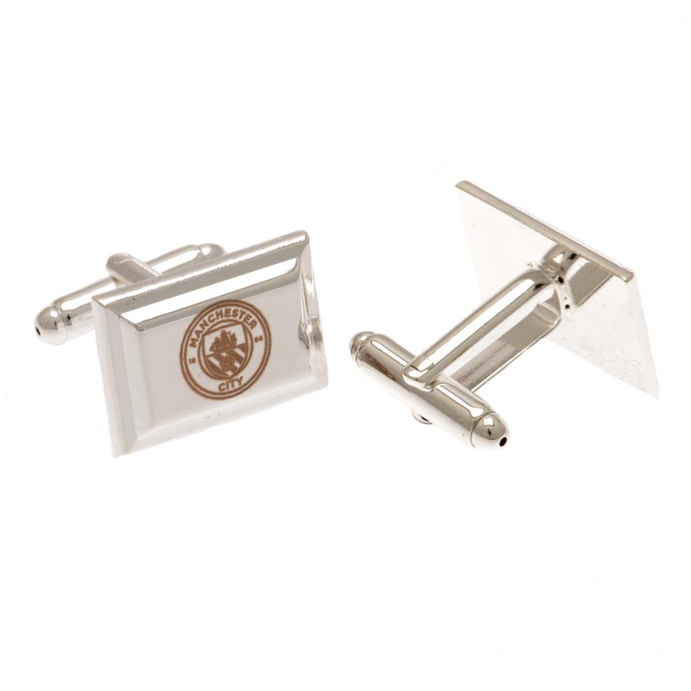 Manchester City FC Silver Plated Cufflinks - Buy Cufflinks at GiftMasters.co.uk