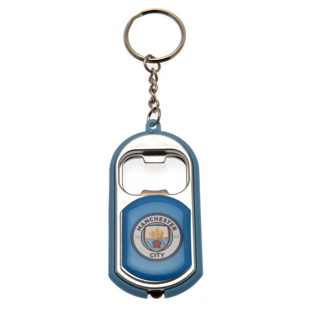 Manchester City FC Keyring Torch Bottle Opener - Buy Keyrings & Pens at GiftMasters.co.uk