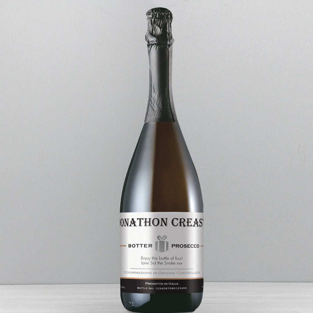 Personalised Contemporary Label Prosecco - Buy Alcohol at GiftMasters.co.uk