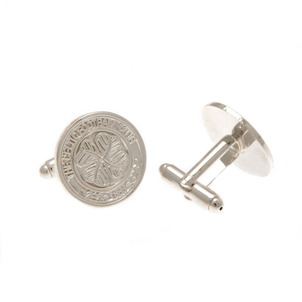 Celtic FC Silver Plated Formed Cufflinks - Buy Cufflinks at GiftMasters.co.uk