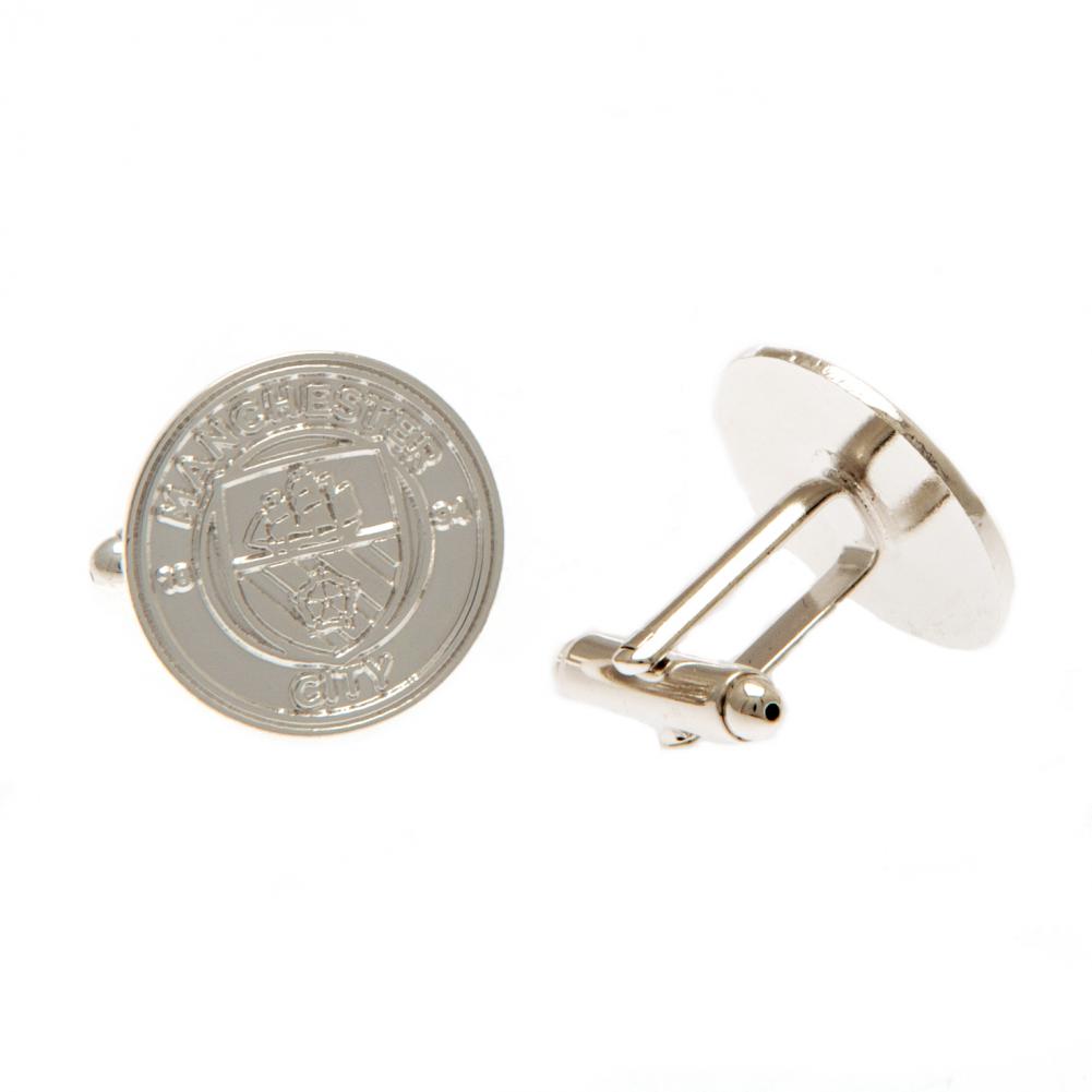Manchester City FC Silver Plated Formed Cufflinks - Buy Cufflinks at GiftMasters.co.uk