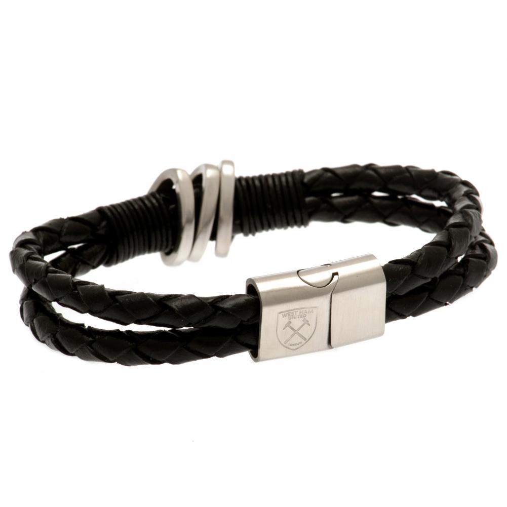 West Ham United FC Leather Bracelet - Buy Leather at GiftMasters.co.uk