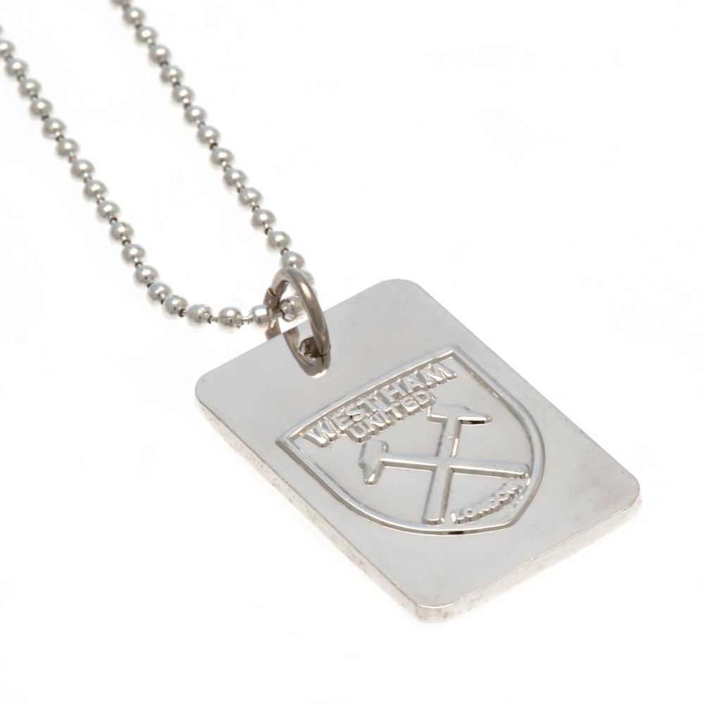 West Ham United FC Silver Plated Dog Tag & Chain - Buy Silver Plated at GiftMasters.co.uk