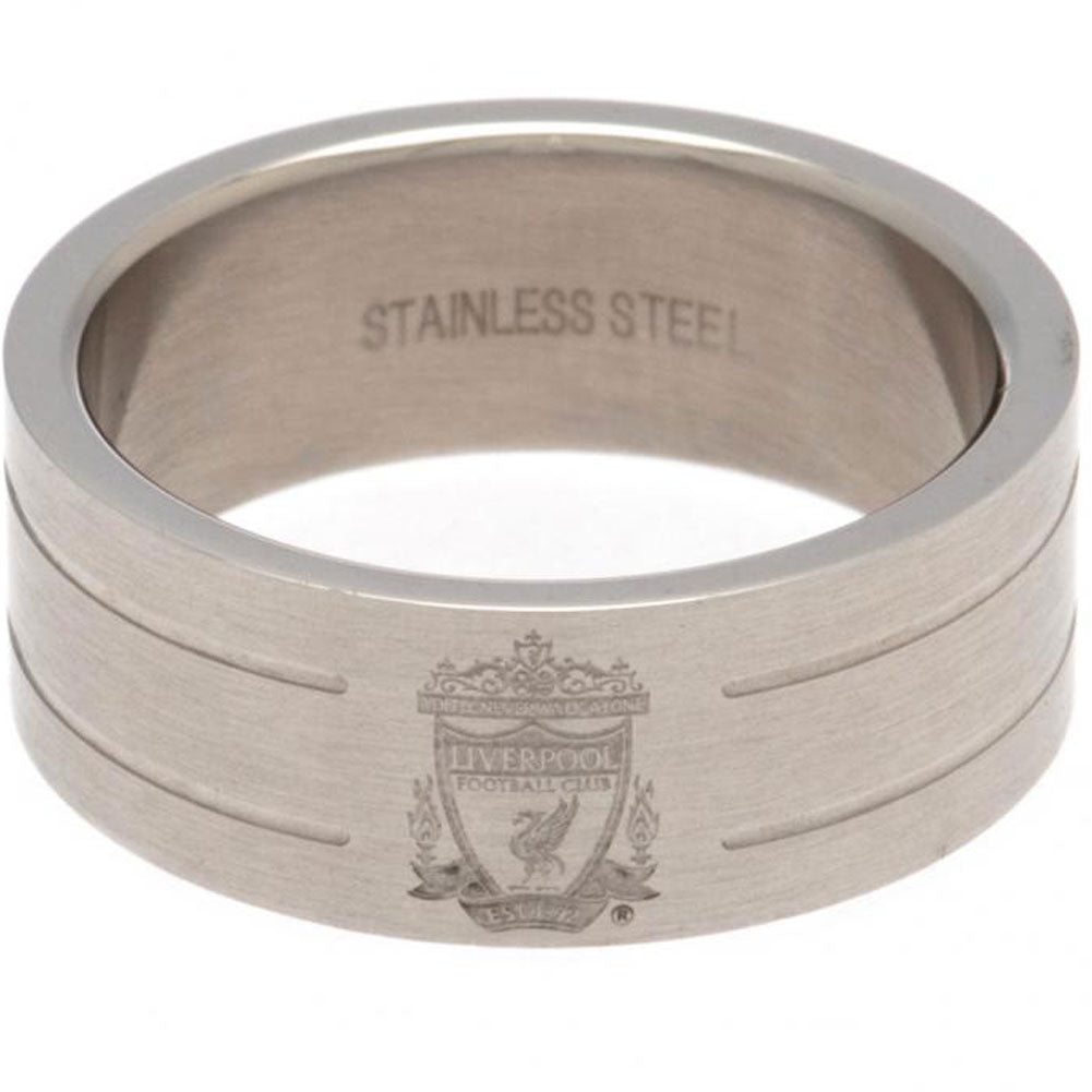 Liverpool FC Stripe Ring - Buy Stainless Steel at GiftMasters.co.uk