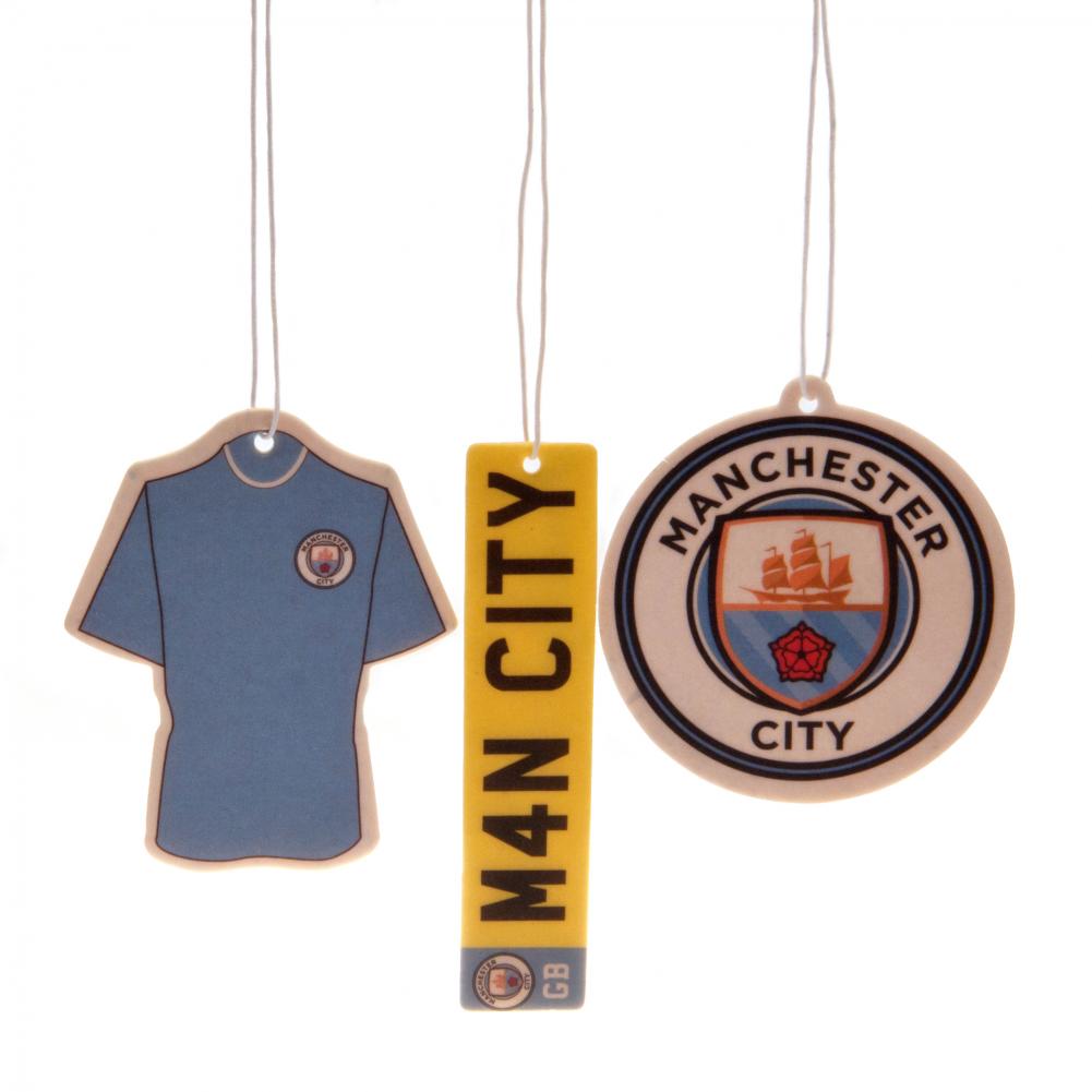 Manchester City FC 3pk Air Freshener - Buy Air Fresheners at GiftMasters.co.uk