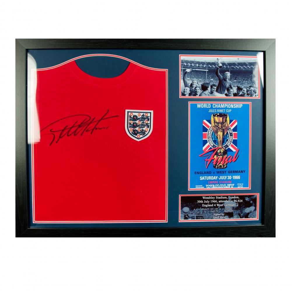 England FA Sir Geoff Hurst Signed Shirt (Framed) - Buy Shirts at GiftMasters.co.uk