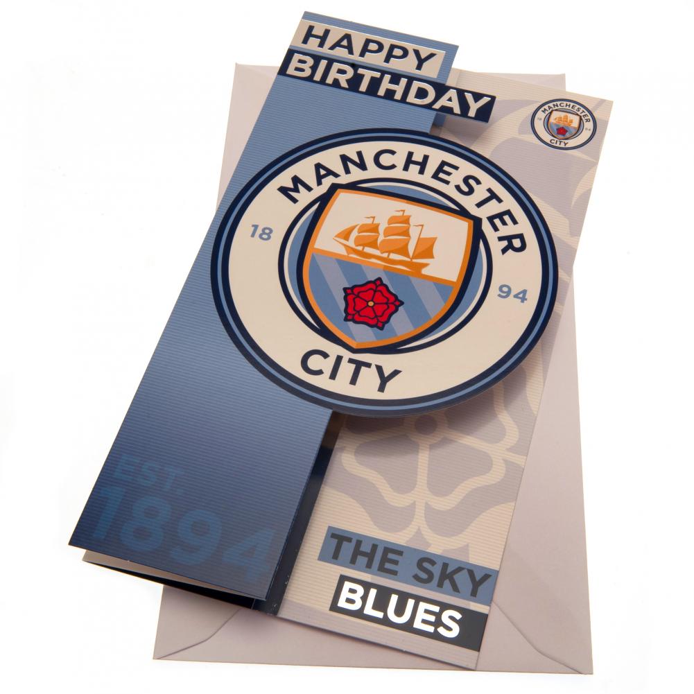 Manchester City FC Sky Blues Birthday Card - Buy Cards & Gift Wrap at GiftMasters.co.uk