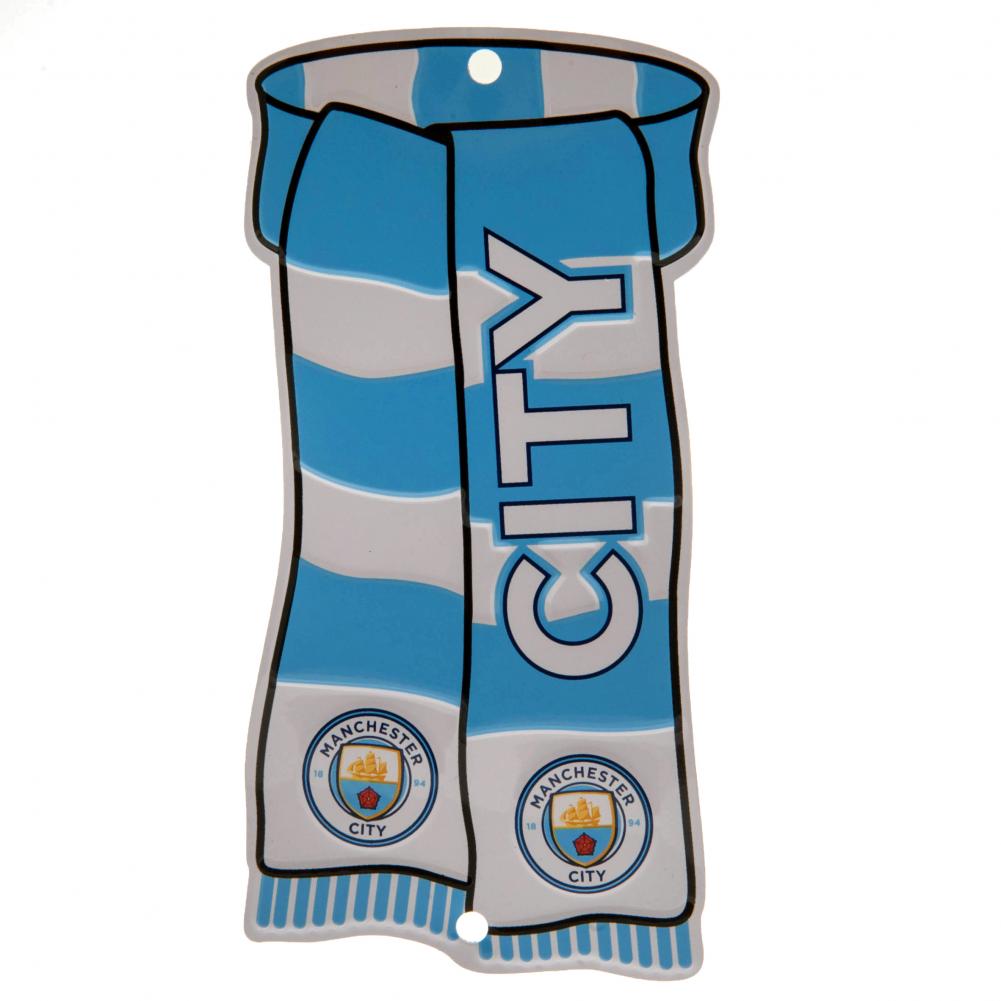 Manchester City FC Show Your Colours Window Sign - Buy Metal Signs at GiftMasters.co.uk