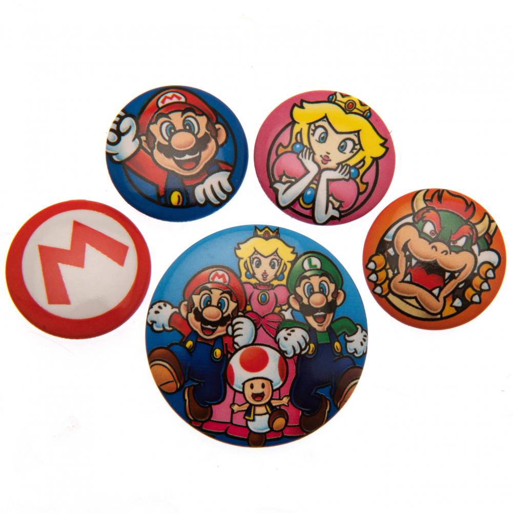 Super Mario Button Badge Set - Buy Badges at GiftMasters.co.uk