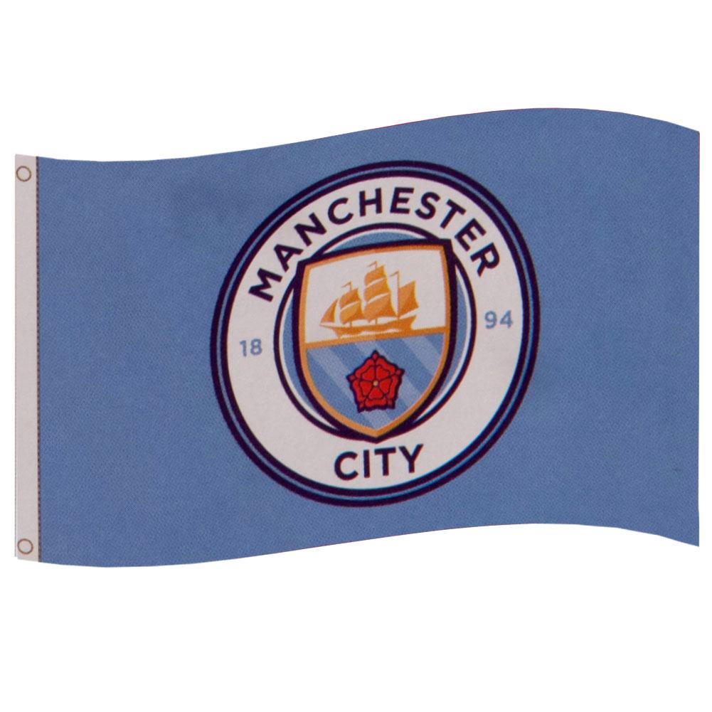 Manchester City FC Core Crest Flag - Buy  at GiftMasters.co.uk