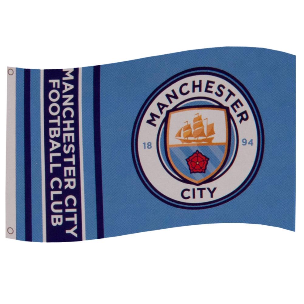 Manchester City FC Wordmark Flag - Buy  at GiftMasters.co.uk