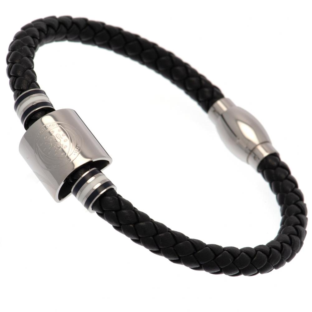 Scottish FA Colour Ring Leather Bracelet - Buy Leather at GiftMasters.co.uk