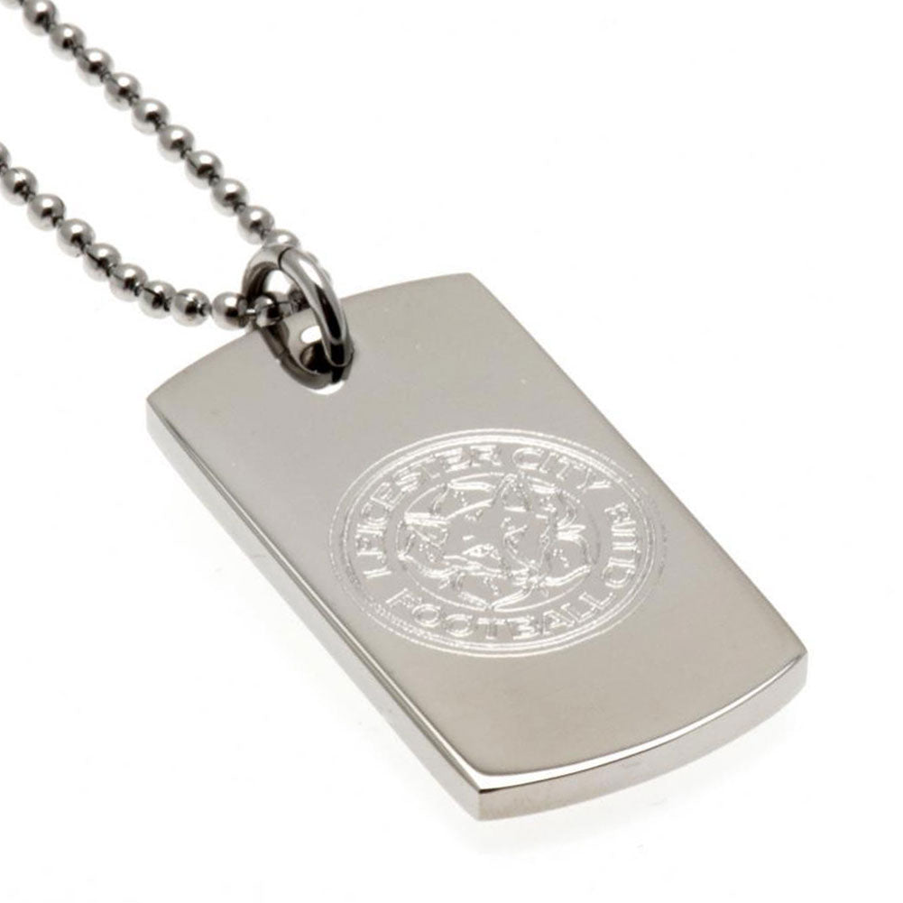 Leicester City FC Engraved Dog Tag & Chain - Buy Stainless Steel at GiftMasters.co.uk