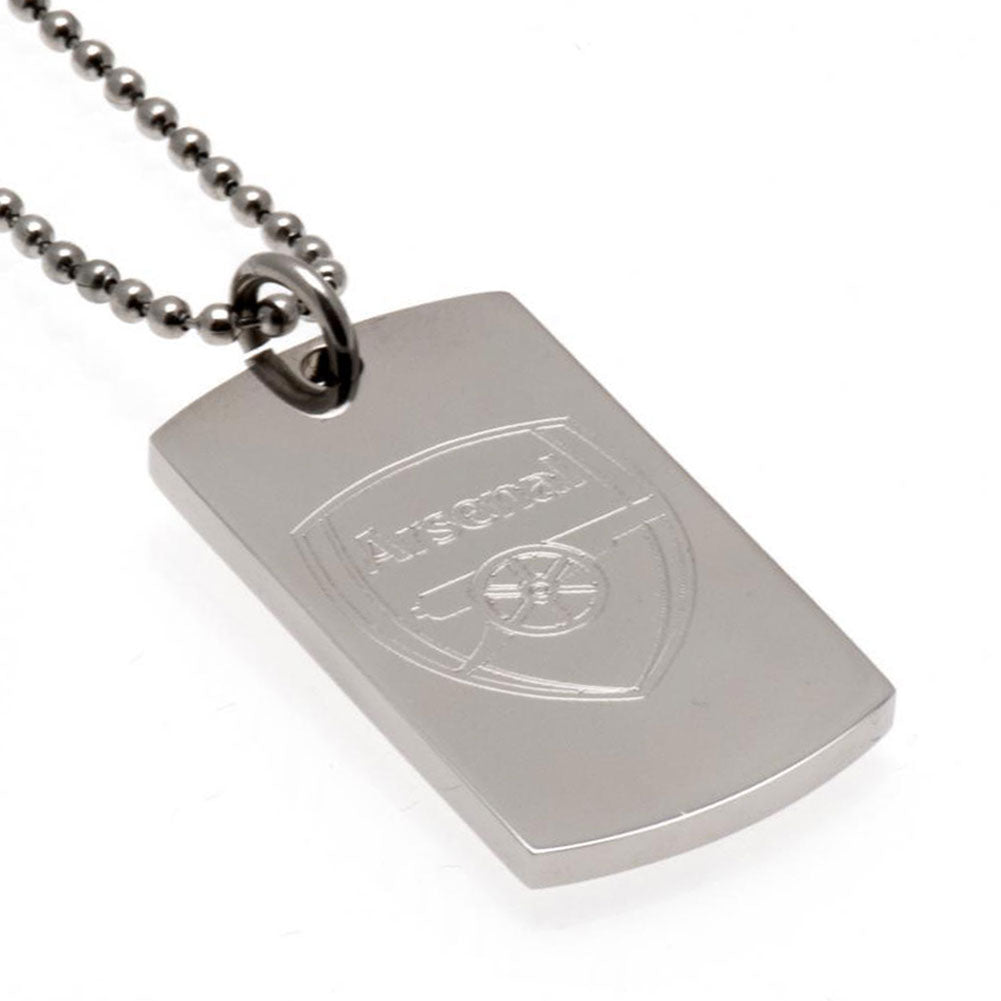 Arsenal FC Engraved Dog Tag & Chain - Buy Stainless Steel at GiftMasters.co.uk