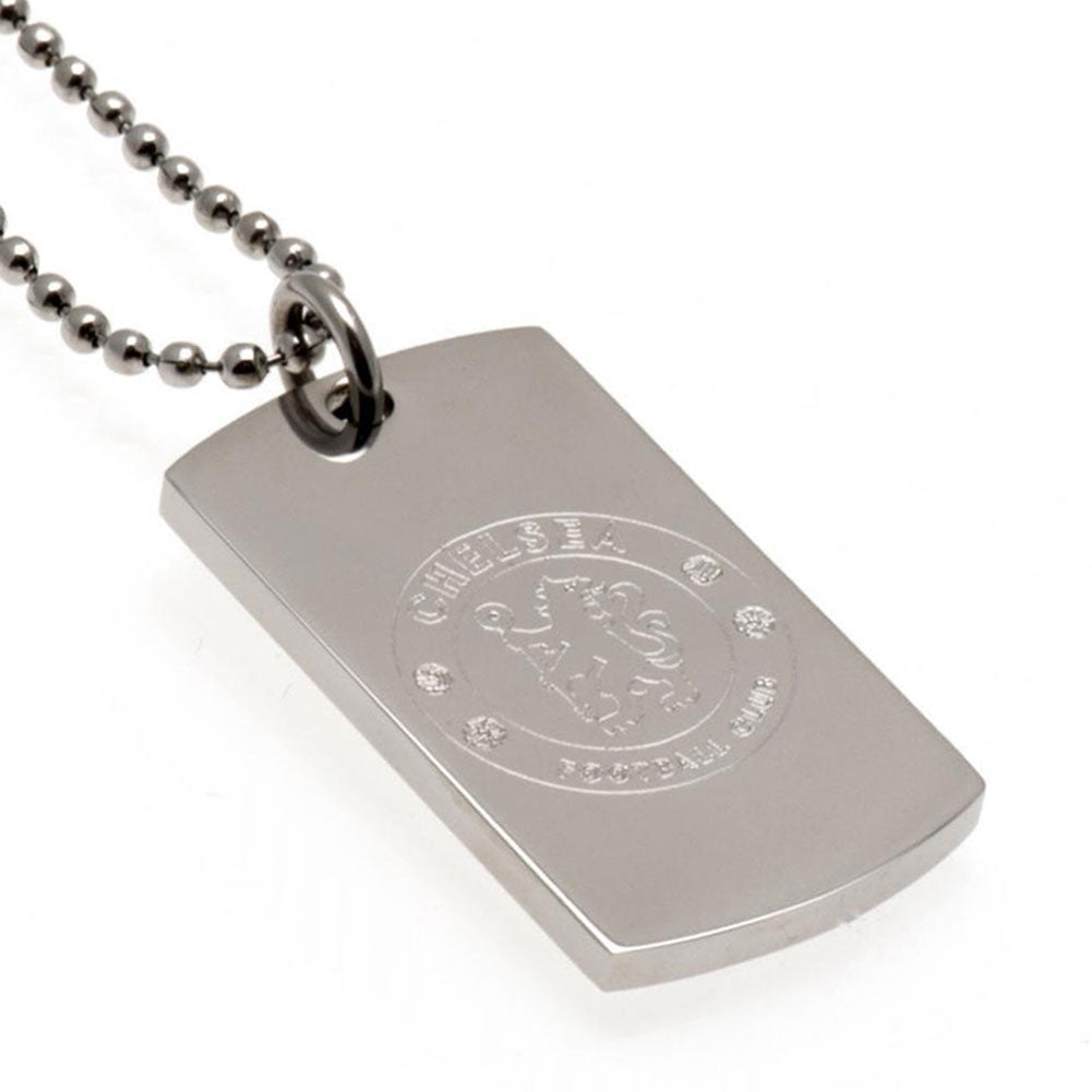 Chelsea FC Engraved Dog Tag & Chain - Buy Stainless Steel at GiftMasters.co.uk