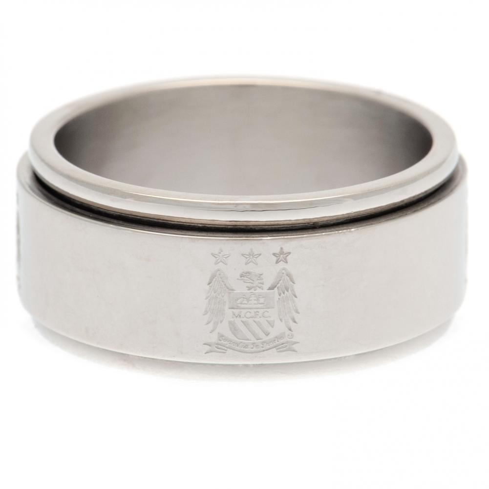 Manchester City FC Spinner Ring EC - Buy Stainless Steel at GiftMasters.co.uk