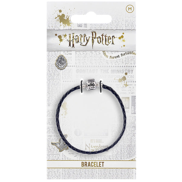 Harry Potter Leather Charm Bracelet Black