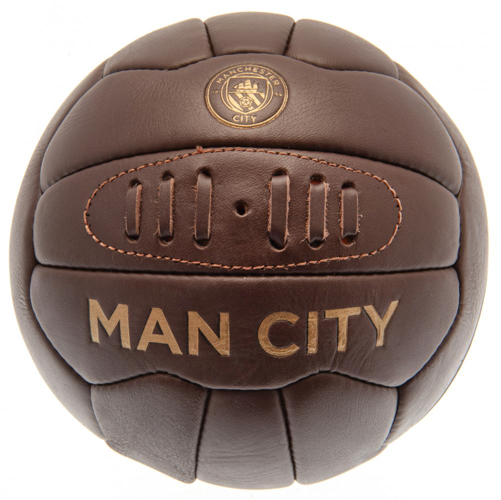 Manchester City FC Retro Heritage Football - Buy Footballs Size 5 at GiftMasters.co.uk