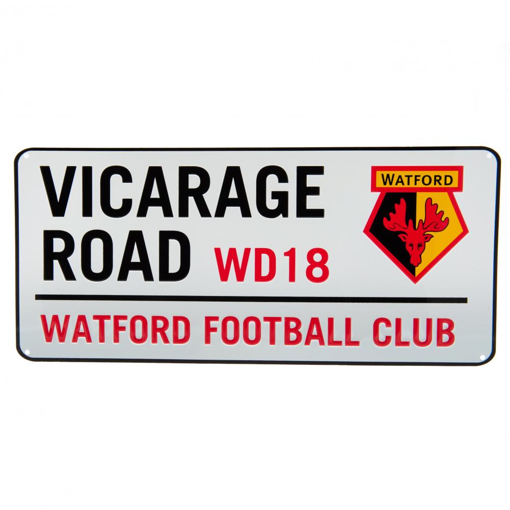 Watford FC White Street Sign - Buy Metal Signs at GiftMasters.co.uk