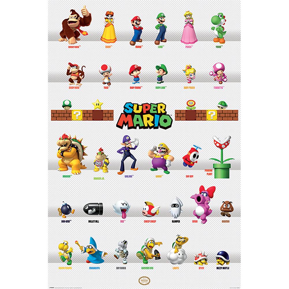 Super Mario Poster Character Parade 278 - Buy Posters at GiftMasters.co.uk
