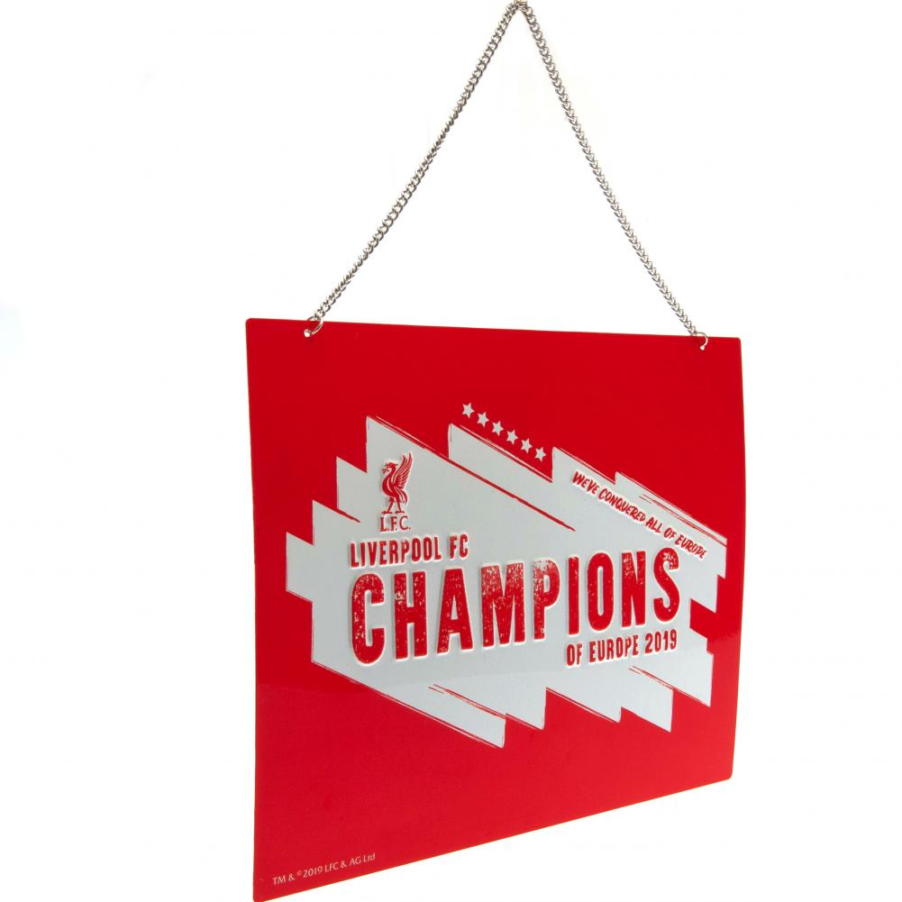 Liverpool FC Champions Of Europe Metal Sign - Buy Metal Signs at GiftMasters.co.uk