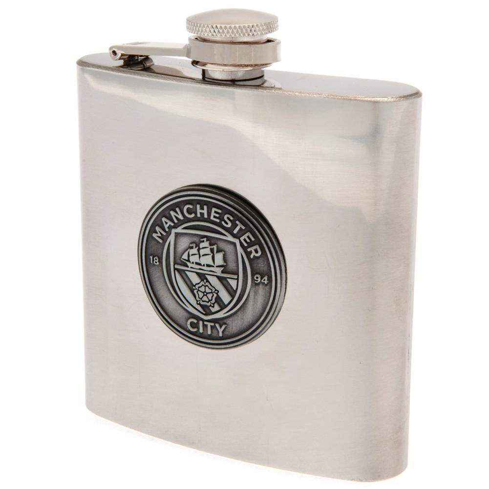 Manchester City FC Hip Flask - Buy Hip Flasks & Tankards at GiftMasters.co.uk