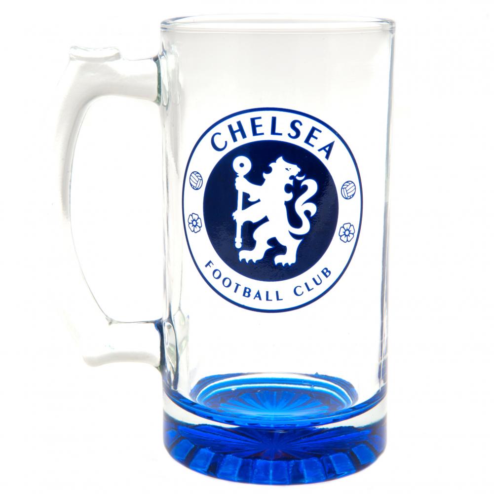 Chelsea FC Stein Glass Tankard - Buy Glass Tankards at GiftMasters.co.uk