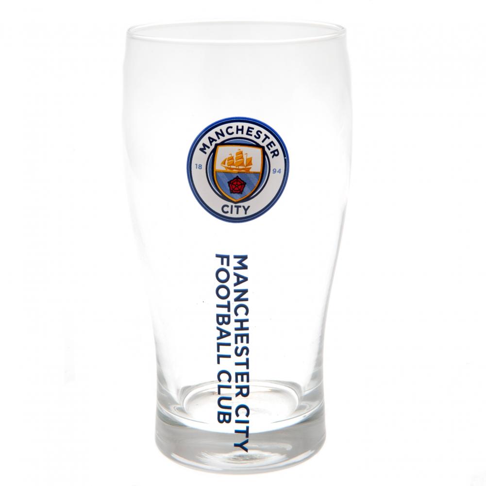 Manchester City FC Tulip Pint Glass - Buy Pint Glasses & Tumblers at GiftMasters.co.uk