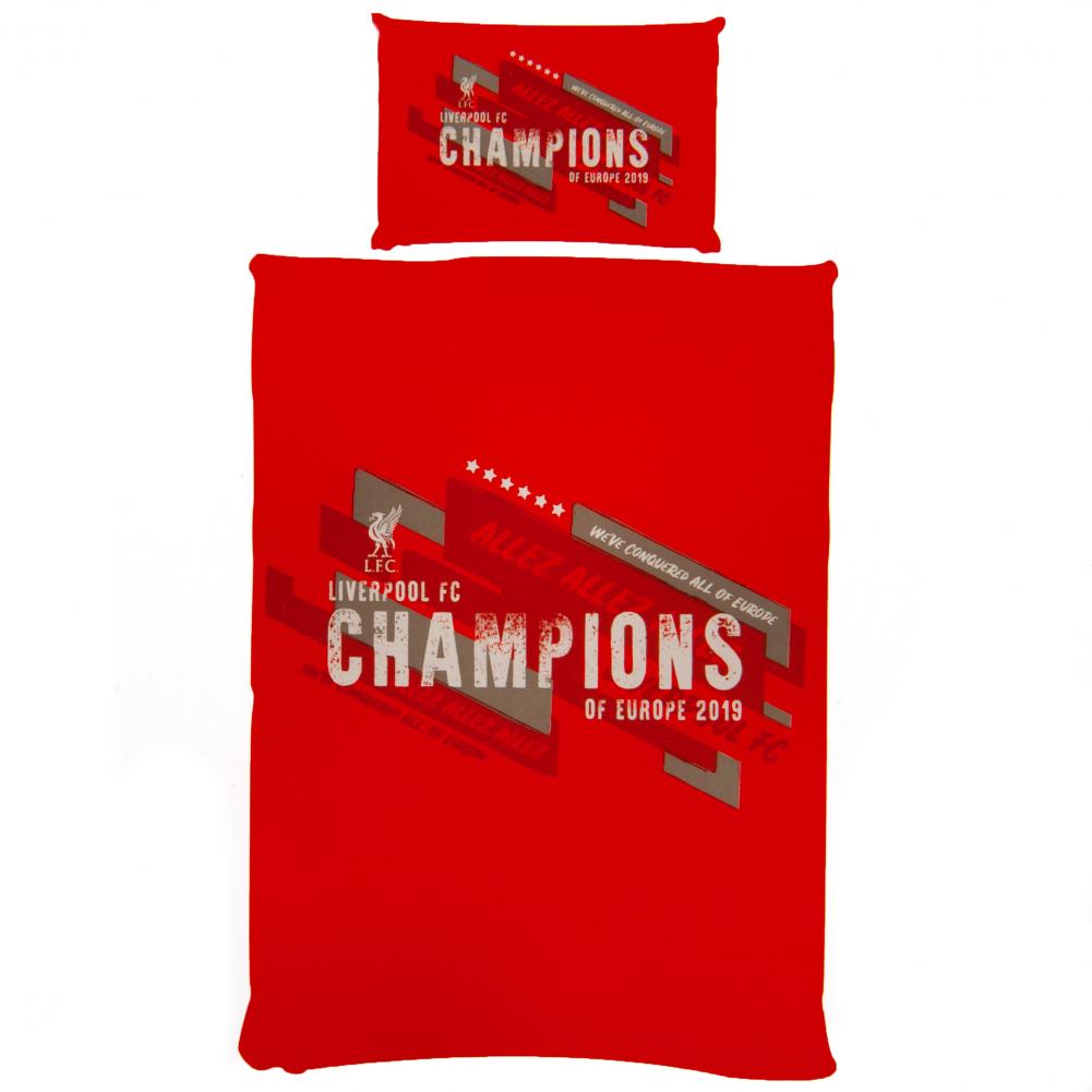 Liverpool FC Champions Of Europe Single Duvet Set - Buy Bed Linen at GiftMasters.co.uk
