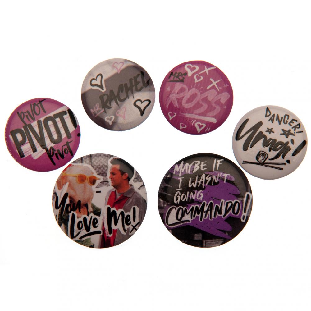 Friends Button Badge Set Doodle - Buy Badges at GiftMasters.co.uk
