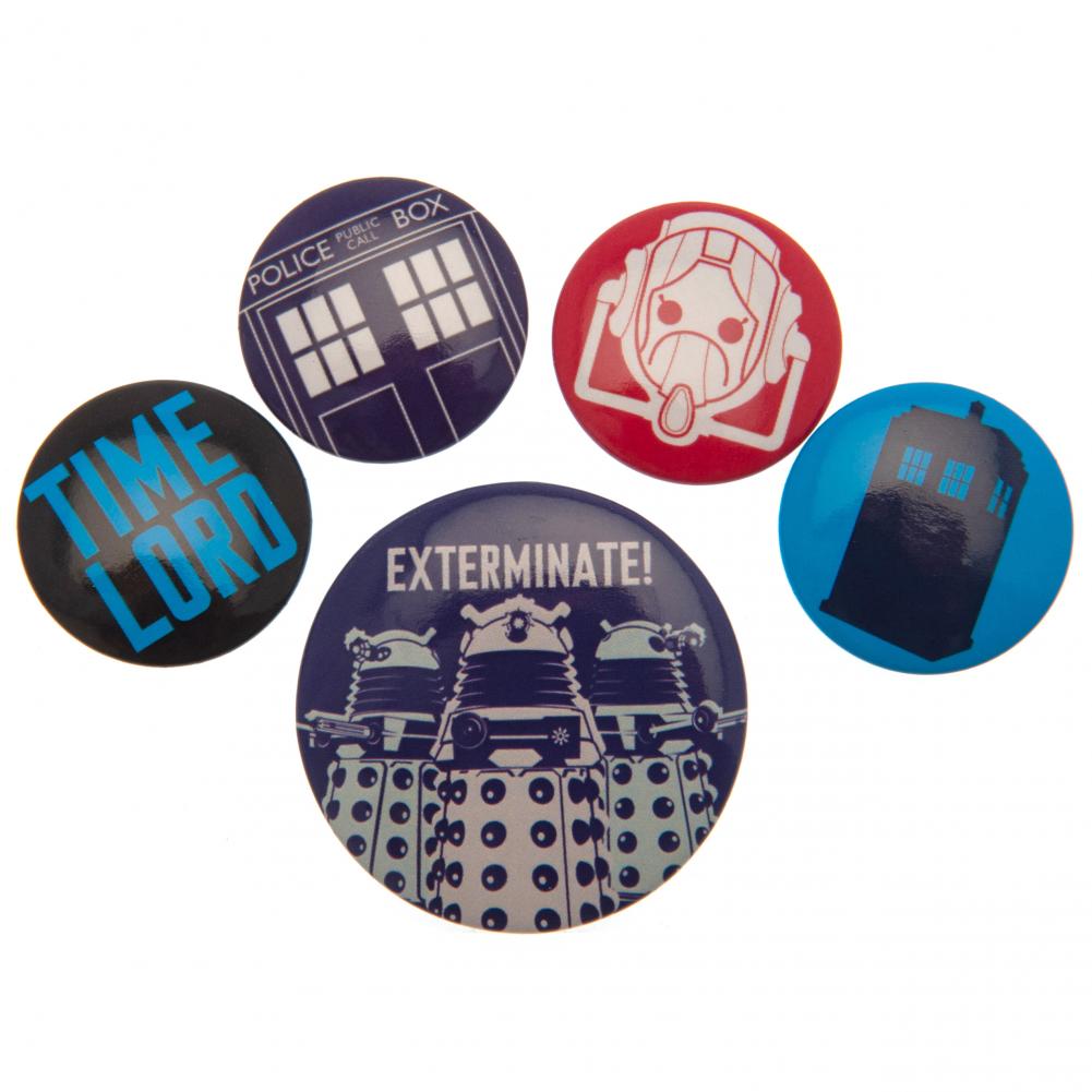 Doctor Who Button Badge Set - Buy Badges at GiftMasters.co.uk
