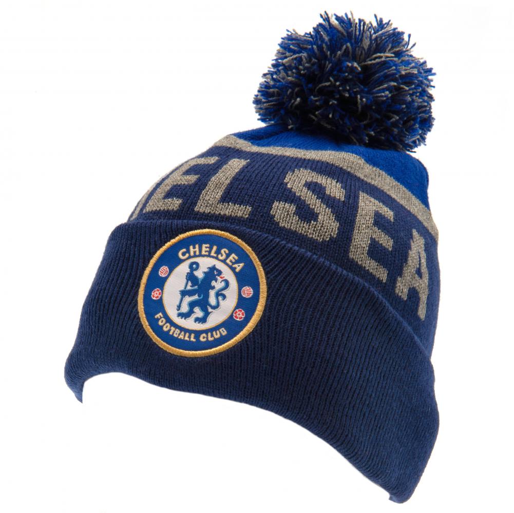 Chelsea FC Navy Text Ski Hat - Buy Knitted Hats at GiftMasters.co.uk