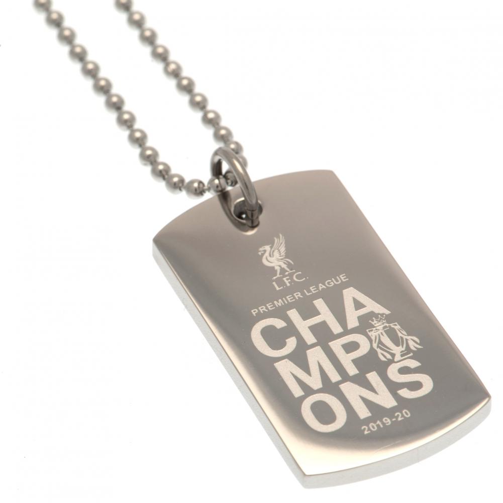 Liverpool FC Premier League Champions Engraved Dog Tag - Buy Stainless Steel at GiftMasters.co.uk