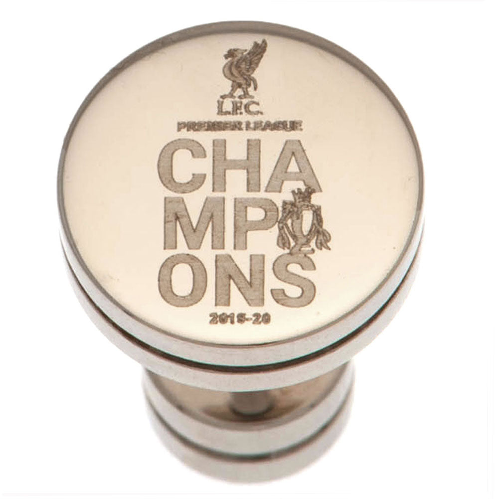 Liverpool FC Premier League Champions Stainless Steel Stud Earring - Buy Stainless Steel at GiftMasters.co.uk