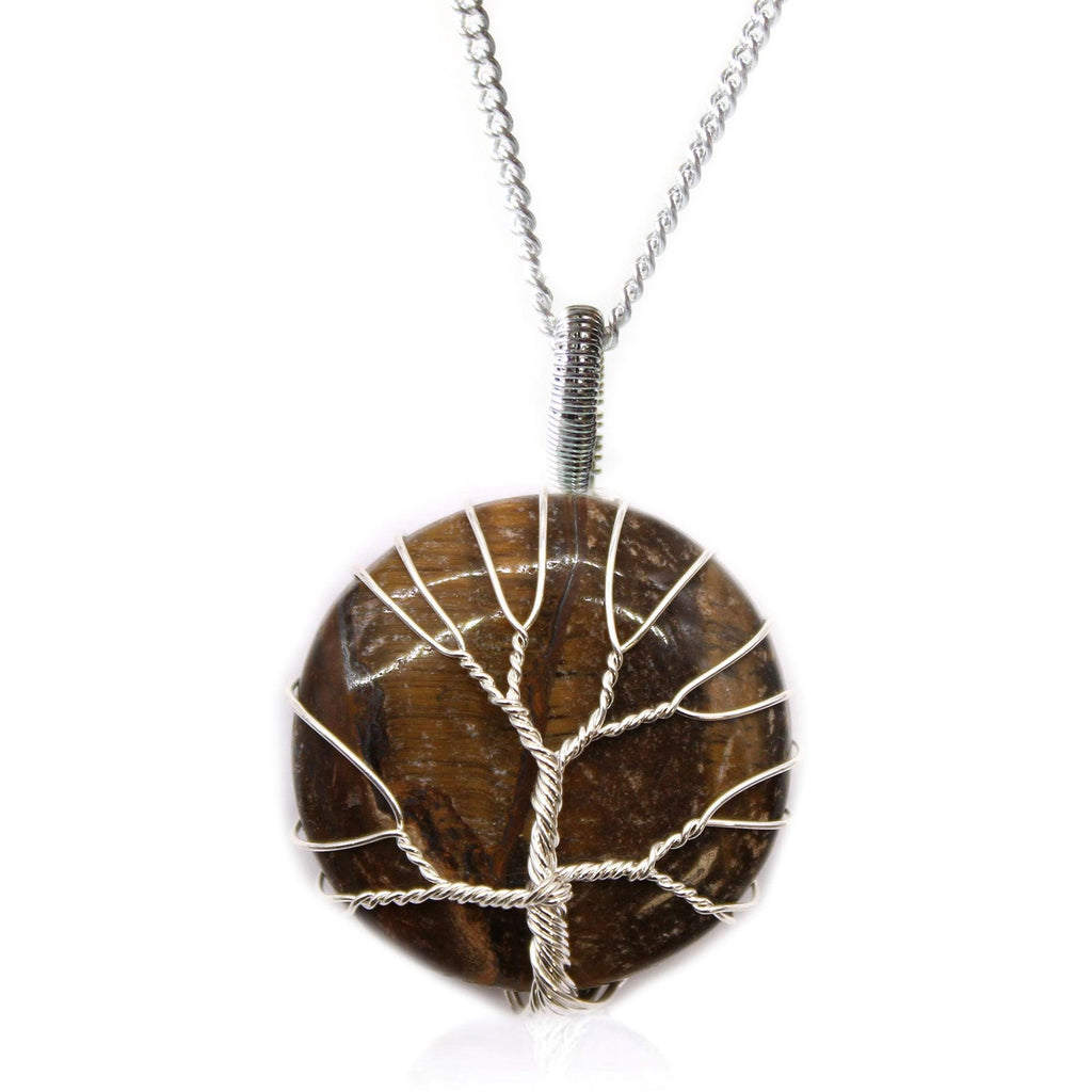 Tree of Life Gemstone Necklace - Tiger Eye - Buy 0.025 at GiftMasters.co.uk