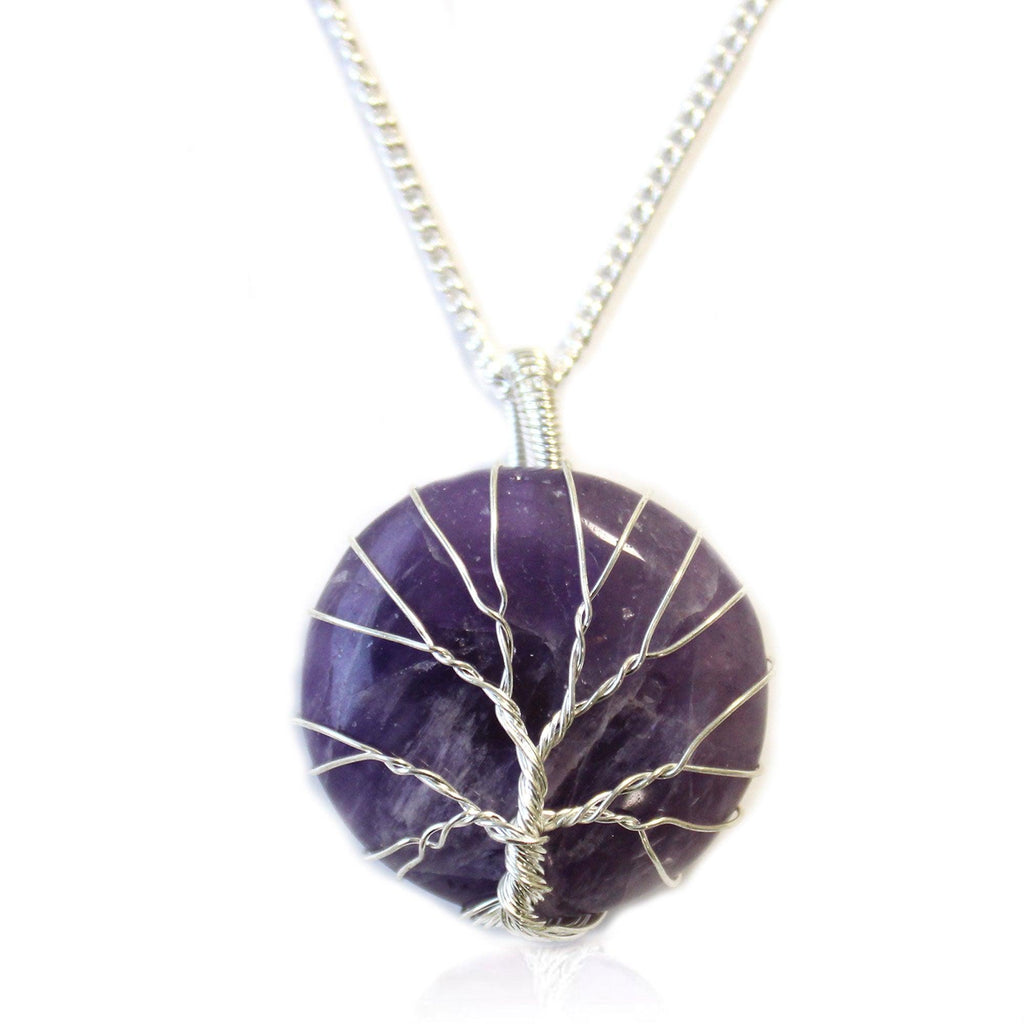 Tree of Life Gemstone Necklace - Amethyst - Buy 0.025 at GiftMasters.co.uk