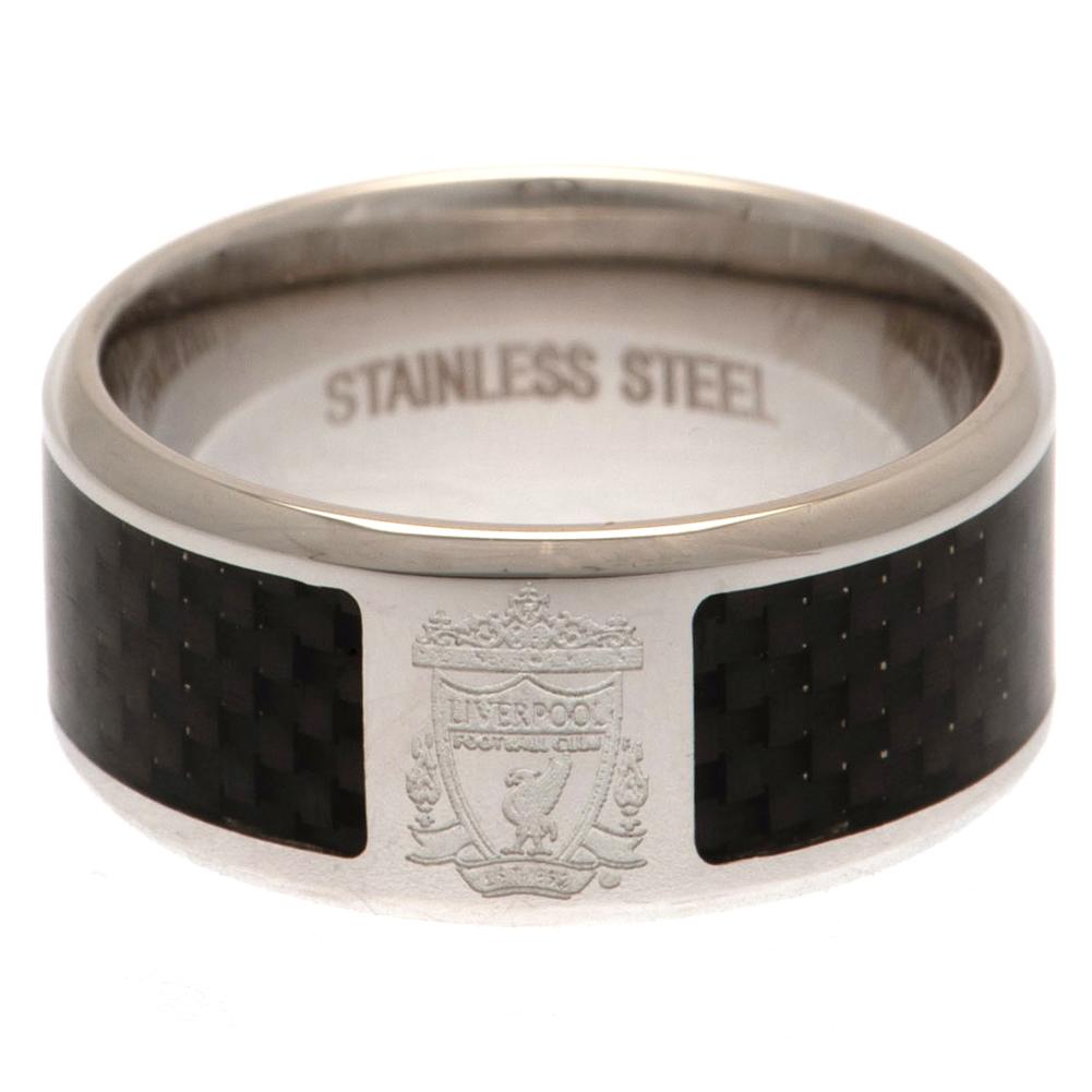 Liverpool FC Carbon Fibre Ring Large - Buy Stainless Steel at GiftMasters.co.uk