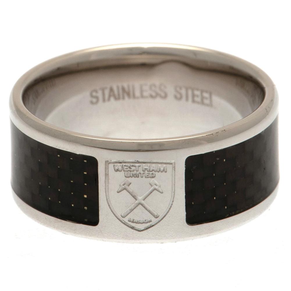 West Ham United FC Carbon Fibre Ring - Buy Stainless Steel at GiftMasters.co.uk