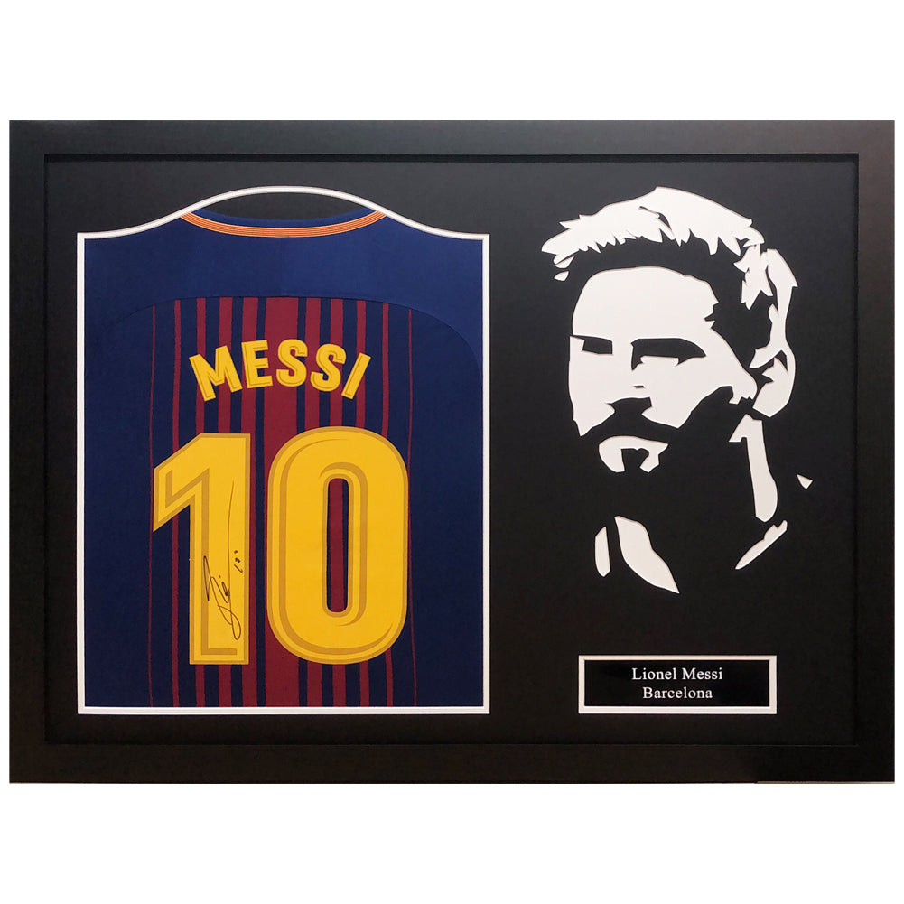 FC Barcelona Messi Signed Shirt Silhouette - Buy Shirts at GiftMasters.co.uk