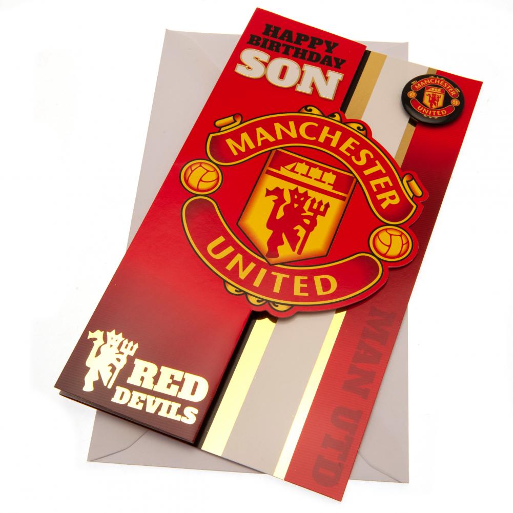 Manchester United FC Son Birthday Card - Buy Cards & Gift Wrap at GiftMasters.co.uk